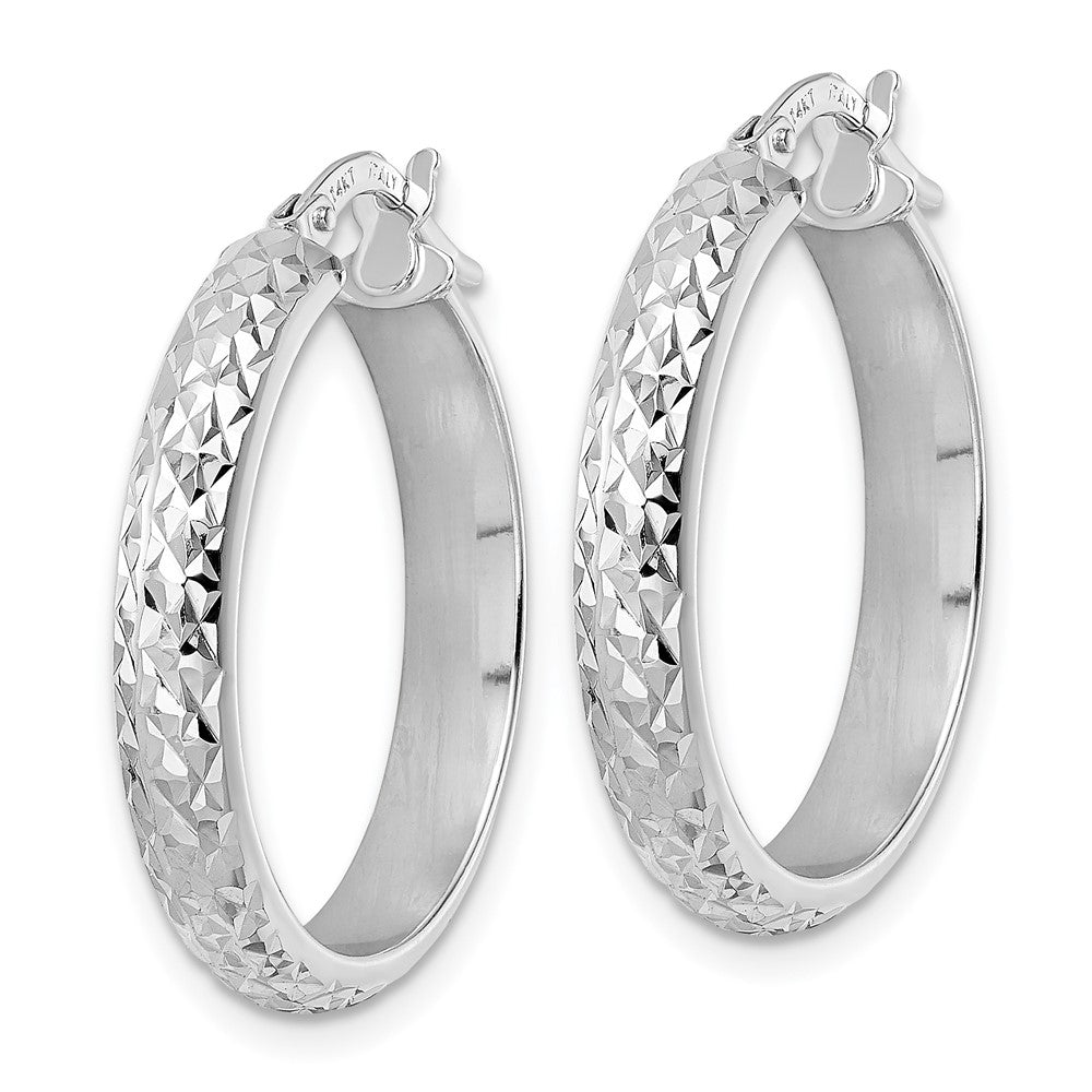 14K Weißgold Diamantiert Creolen