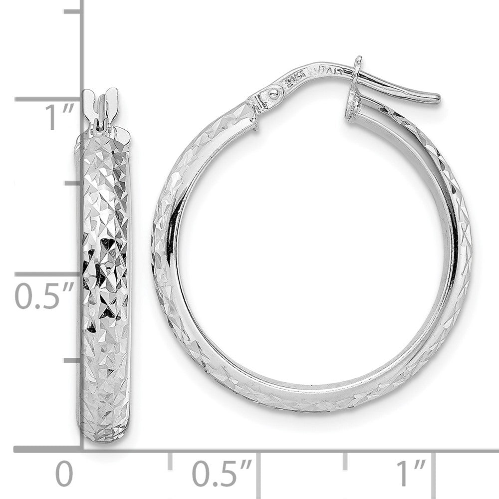 14K Weißgold Diamantiert Creolen