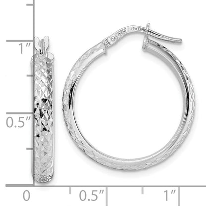 14K Weißgold Diamantiert Creolen