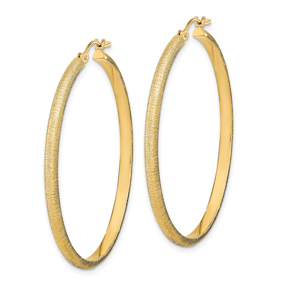 14K Gelbgold Poliert und Satiniert Creolen