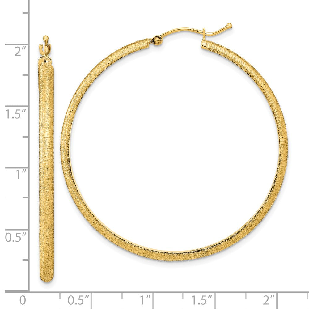14K Gelbgold Poliert und Satiniert Creolen
