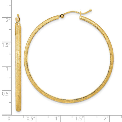 14K Gelbgold Poliert und Satiniert Creolen