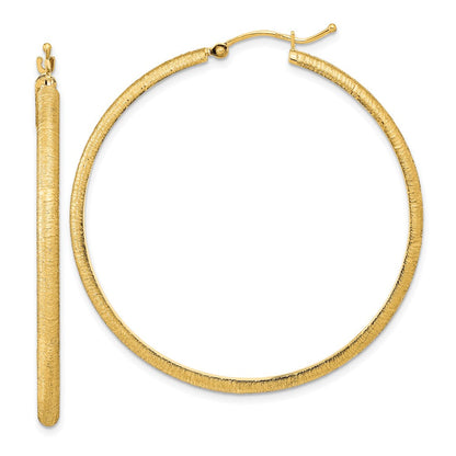 14K Gelbgold Poliert und Satiniert Creolen