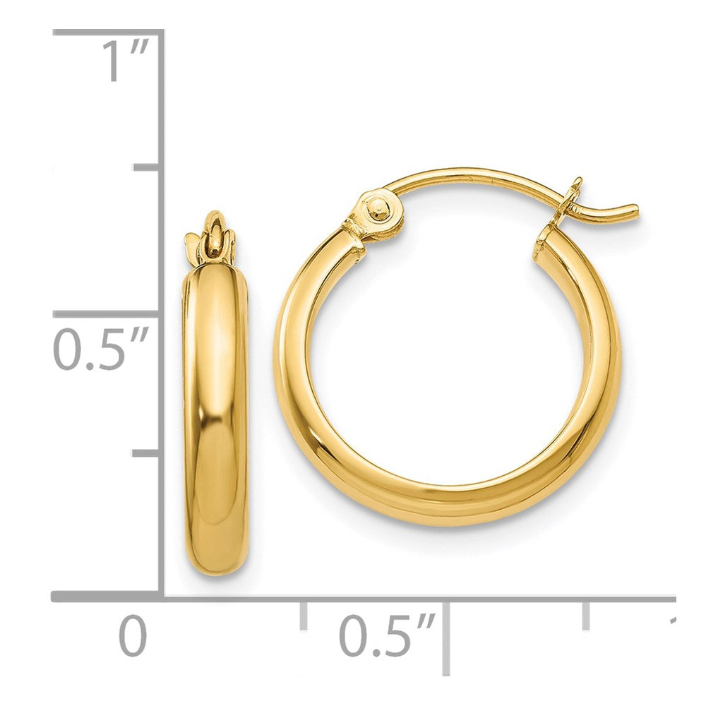 14K Gelbgold Rund Röhre Creolen