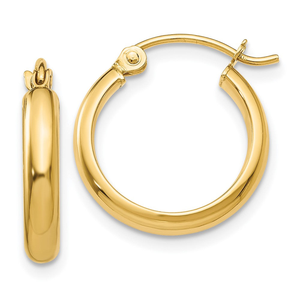 14K Gelbgold Rund Röhre Creolen