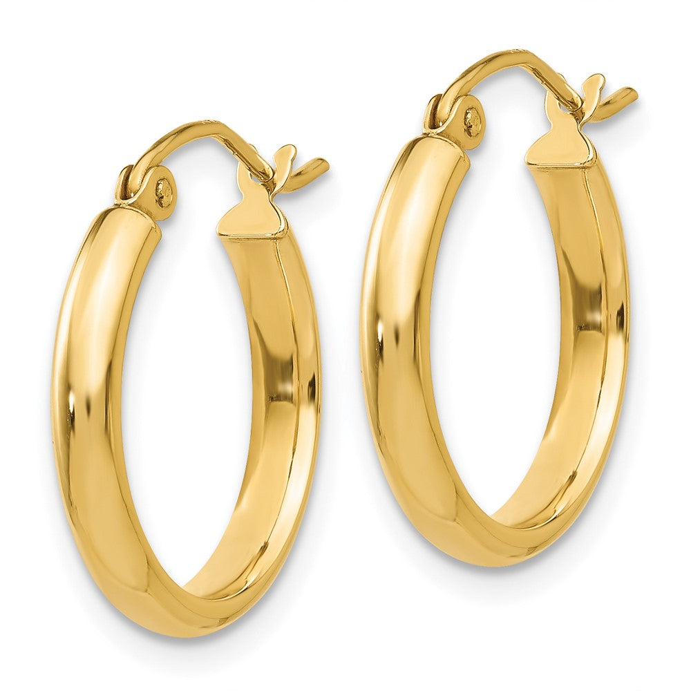 14K Gelbgold Rund Röhre Creolen