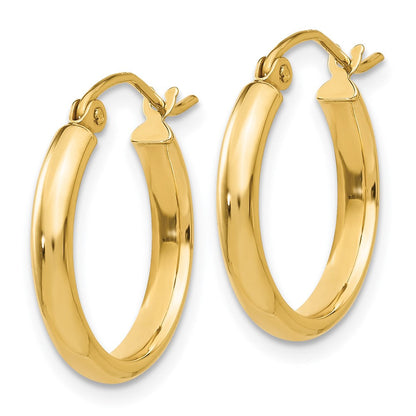 14K Gelbgold Rund Röhre Creolen