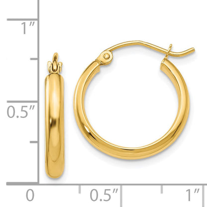 14K Gelbgold Rund Röhre Creolen