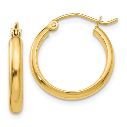 14K Gelbgold Rund Röhre Creolen