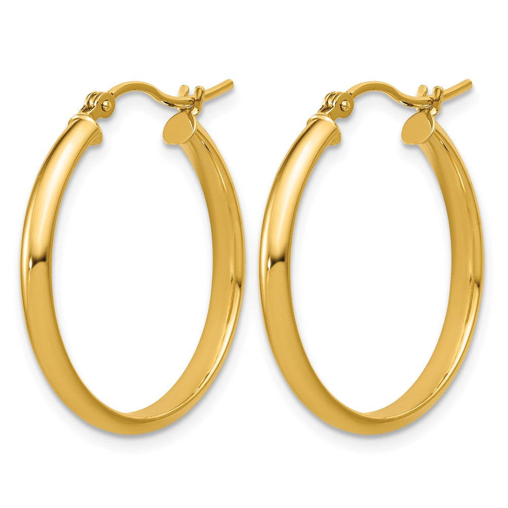 14K Gelbgold Rund Röhre Creolen