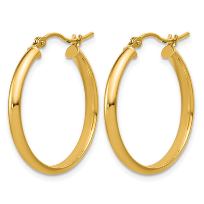 14K Gelbgold Rund Röhre Creolen