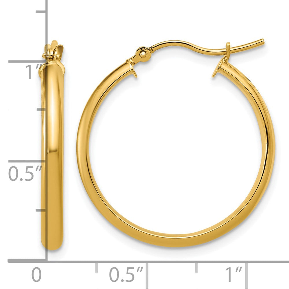 14K Gelbgold Rund Röhre Creolen