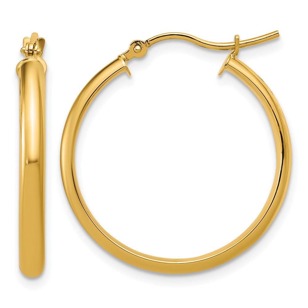 14K Gelbgold Rund Röhre Creolen