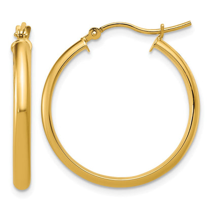 14K Gelbgold Rund Röhre Creolen