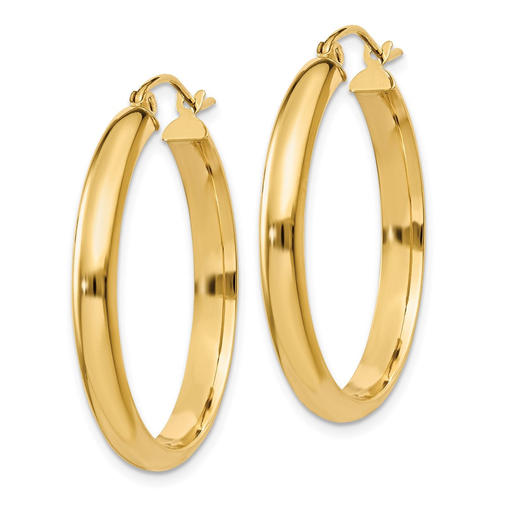 14K Gelbgold Rund Röhre Creolen