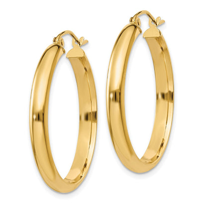 14K Gelbgold Rund Röhre Creolen