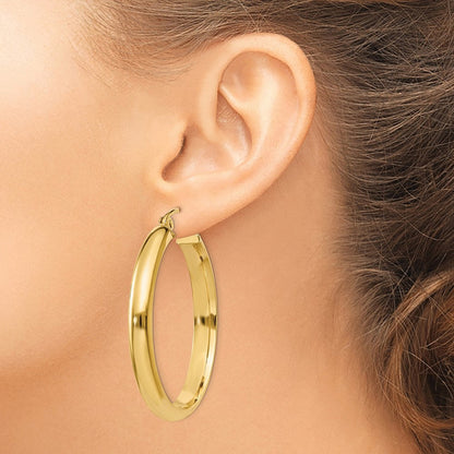 14K Gelbgold Rund Röhre Creolen
