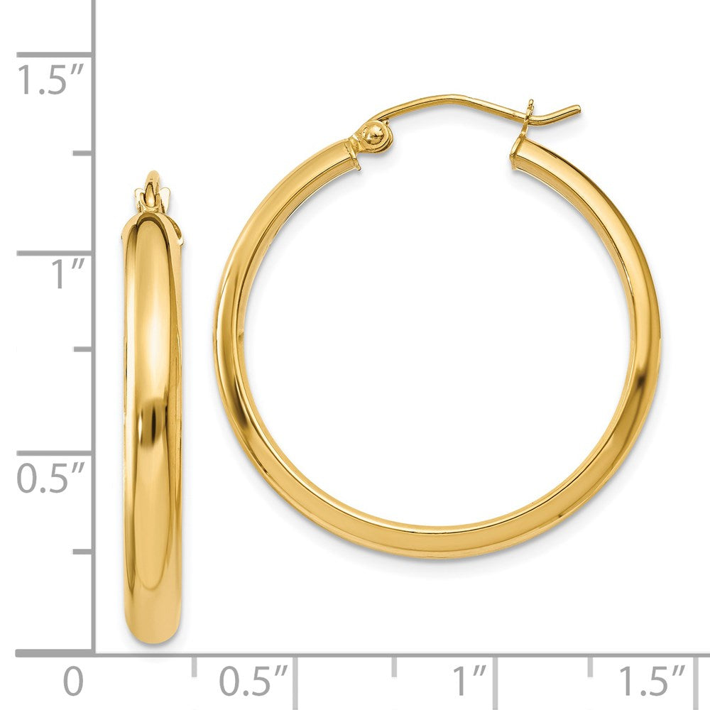 14K Gelbgold Rund Röhre Creolen