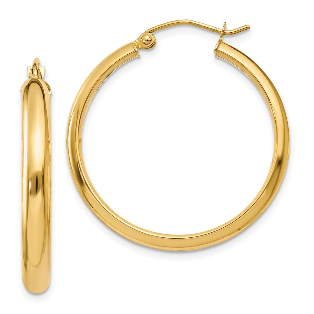 14K Gelbgold Rund Röhre Creolen