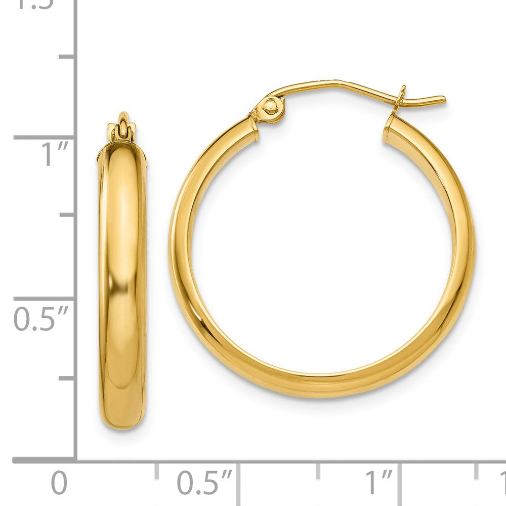 14K Gelbgold Rund Röhre Creolen