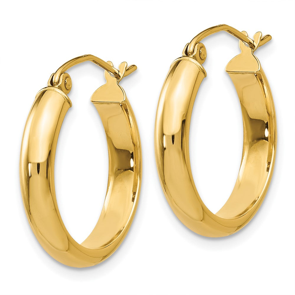 14K Gelbgold Rund Röhre Creolen