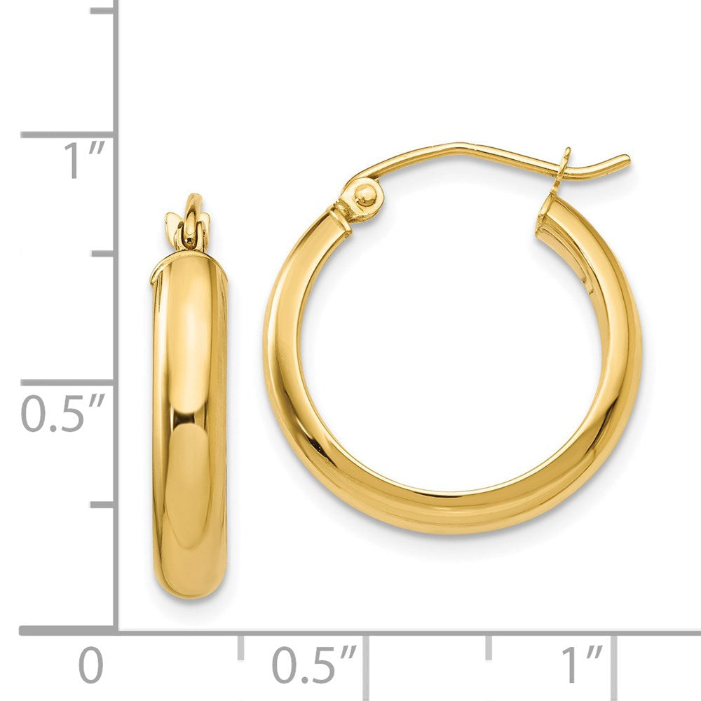 14K Gelbgold Rund Röhre Creolen