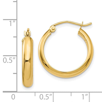 14K Gelbgold Rund Röhre Creolen
