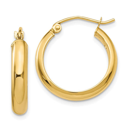 14K Gelbgold Rund Röhre Creolen