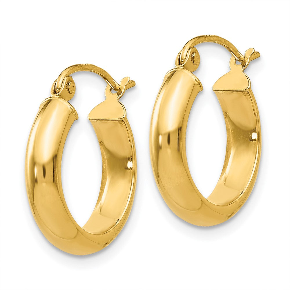 14K Gelbgold Rund Röhre Creolen
