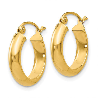 14K Gelbgold Rund Röhre Creolen
