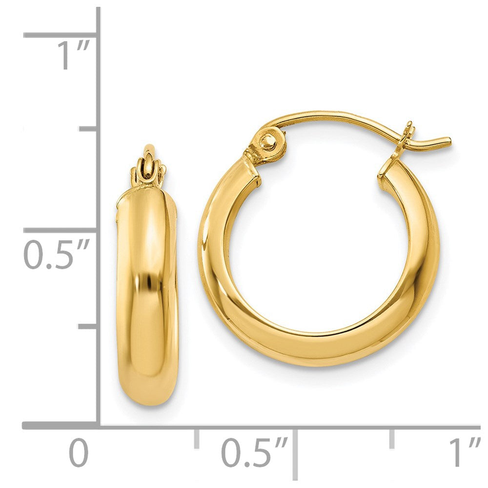14K Gelbgold Rund Röhre Creolen