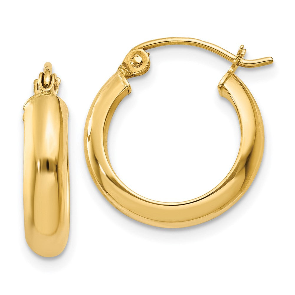 14K Gelbgold Rund Röhre Creolen