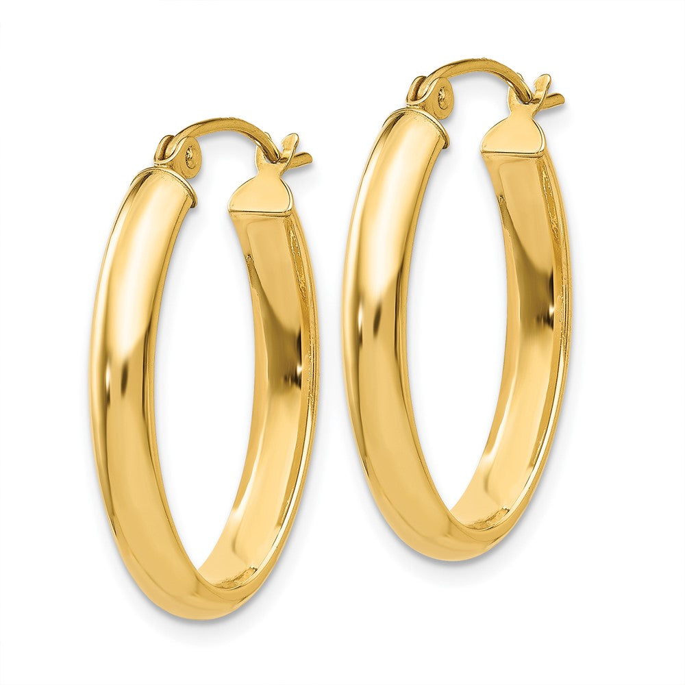 14K Gelbgold Poliert 3.5mm Oval Creolen