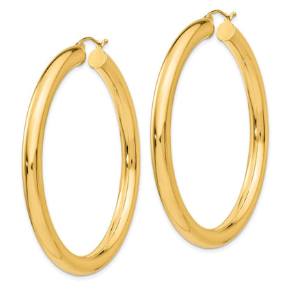 14K Gelbgold Poliert 5mm Röhre Creolen