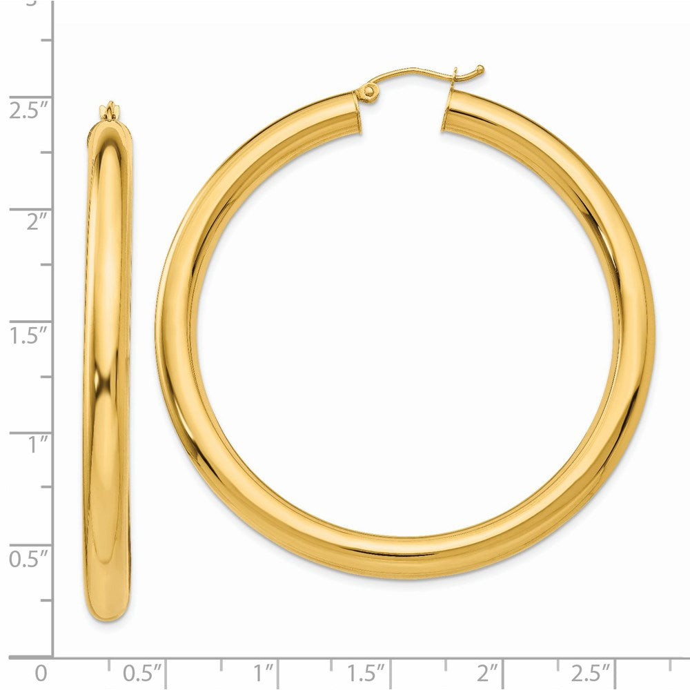 14K Gelbgold Poliert 5mm Röhre Creolen
