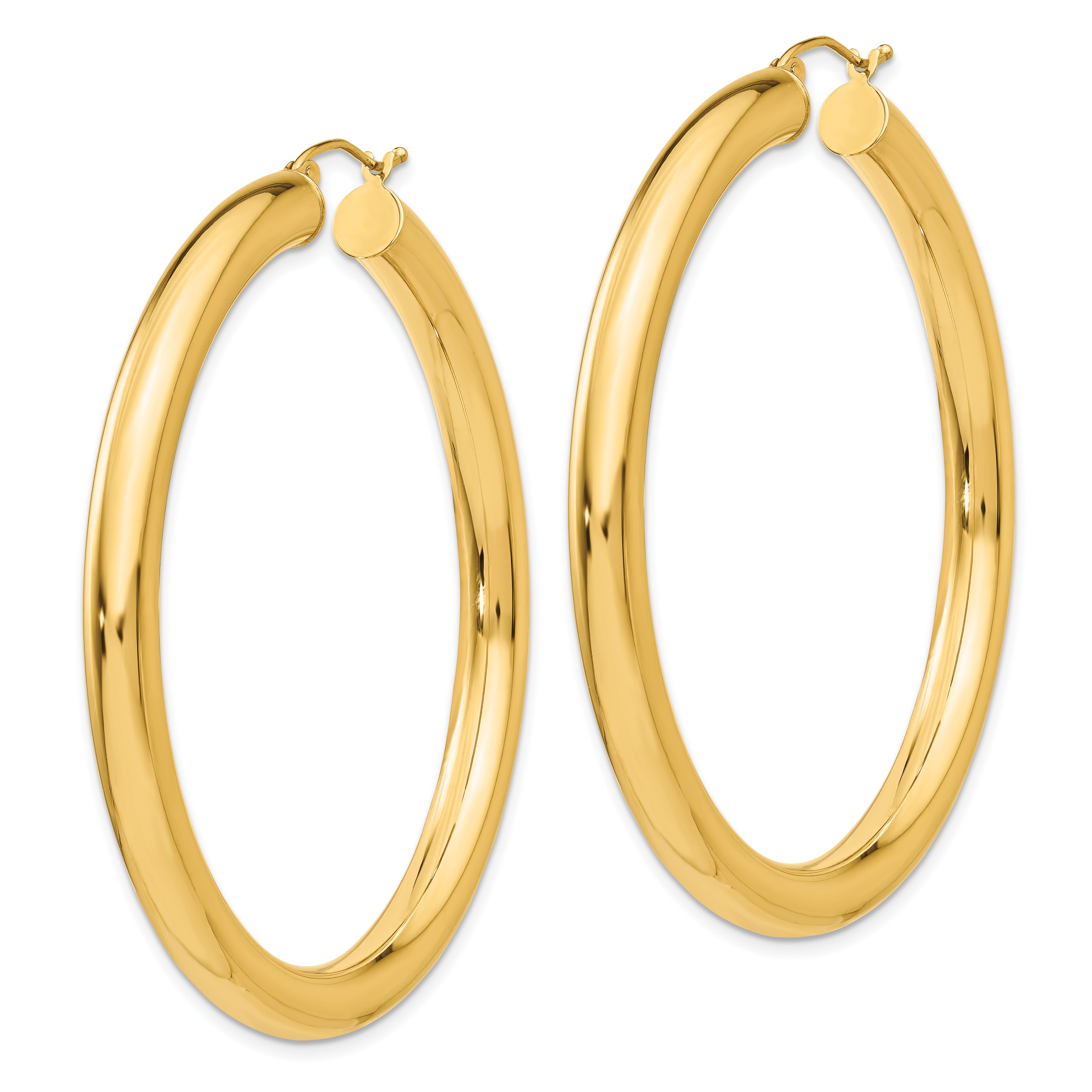 14K Gelbgold Poliert 5mm Leicht Creolen