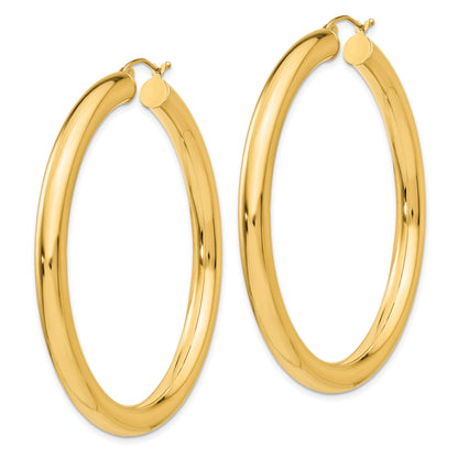 14K Gelbgold Poliert 5mm Leicht Creolen