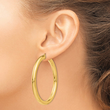 14K Gelbgold Poliert 5mm Leicht Creolen