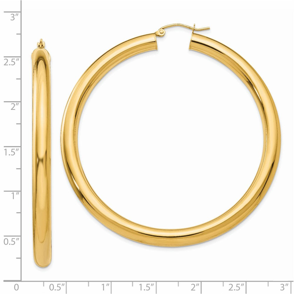 14K Gelbgold Poliert 5mm Röhre Creolen