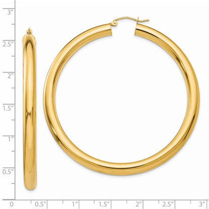 14K Gelbgold Poliert 5mm Röhre Creolen