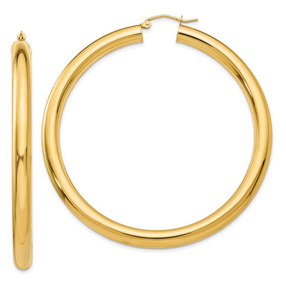 14K Gelbgold Poliert 5mm Röhre Creolen