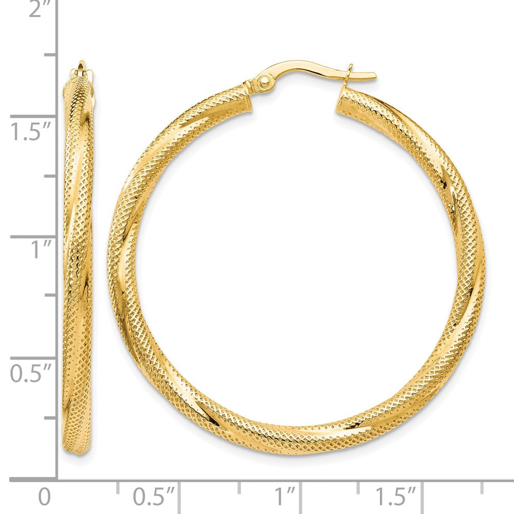 10K Gelbgold Gedreht Klappbar Creolen