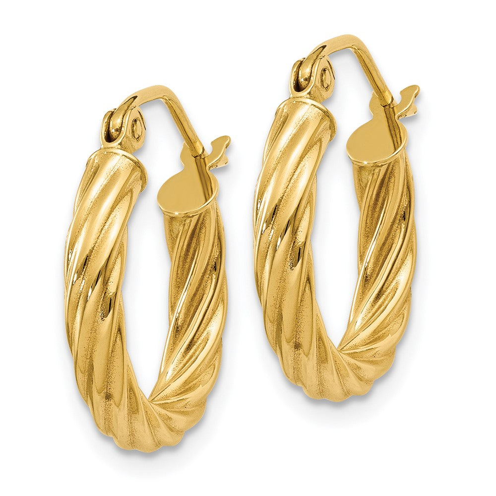 14K Gelbgold Poliert 2.75mm Gedreht Creolen