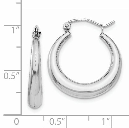 14K Weißgold Poliert Creolen