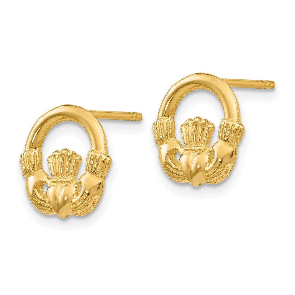14K Gelbgold Claddagh Ohrstecker