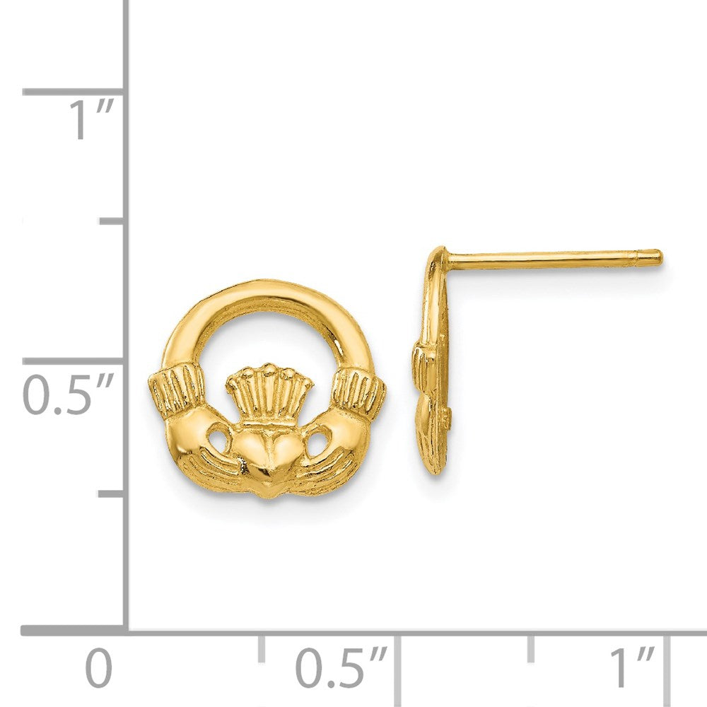 14K Gelbgold Claddagh Ohrstecker