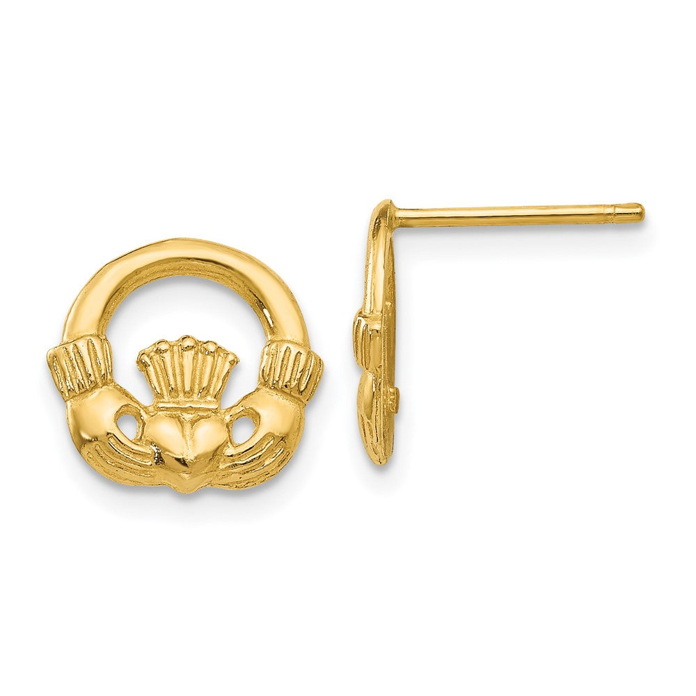 14K Gelbgold Claddagh Ohrstecker