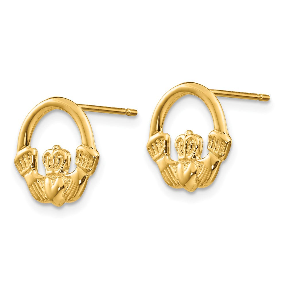 14K Gelbgold Claddagh Ohrstecker