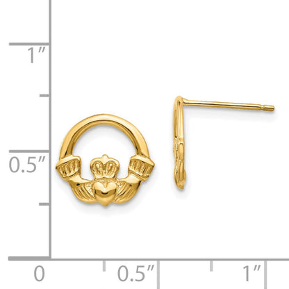 14K Gelbgold Claddagh Ohrstecker