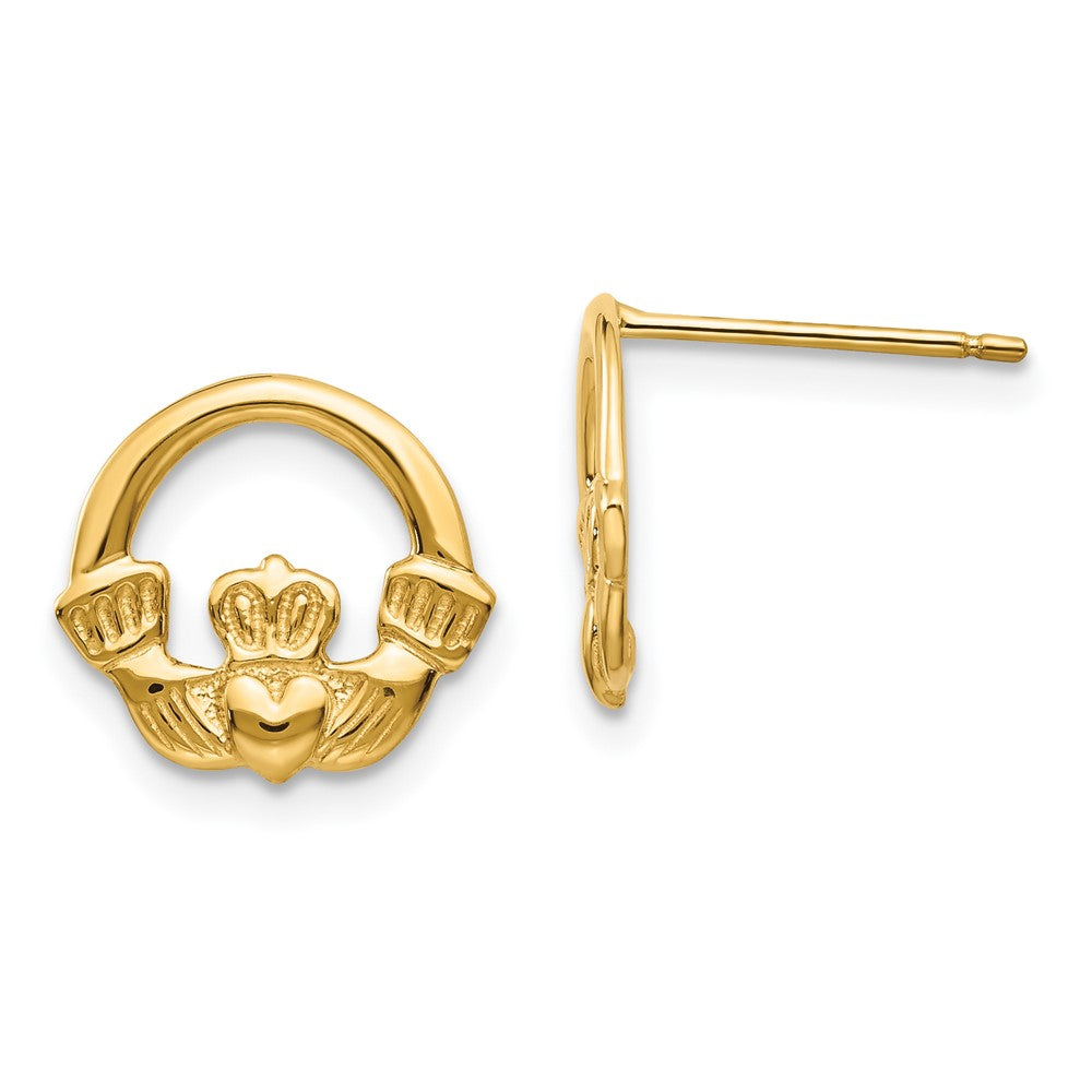14K Gelbgold Claddagh Ohrstecker
